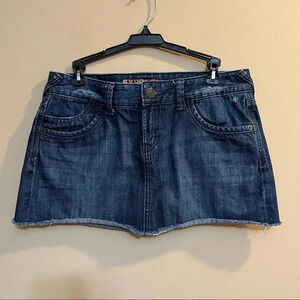 Express Vtg y2k Micro Mini Skirt Denim Jean Low Rise Preppy Sz 6